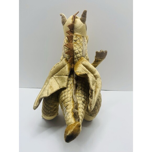 Wicked the Musical Gold Dragon 11" Plush Hand Puppet Time Clock Stuffed Animal - Picture 4 of 11
